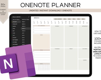 ONENOTE PLANNER, Digital planning for iPad, laptops and computers, all in one digital planner