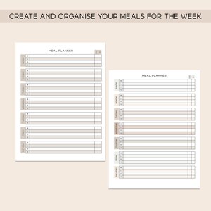 WEEKLY MEAL PLANNER Printable, A5 Planner Inserts, Instant Download ...