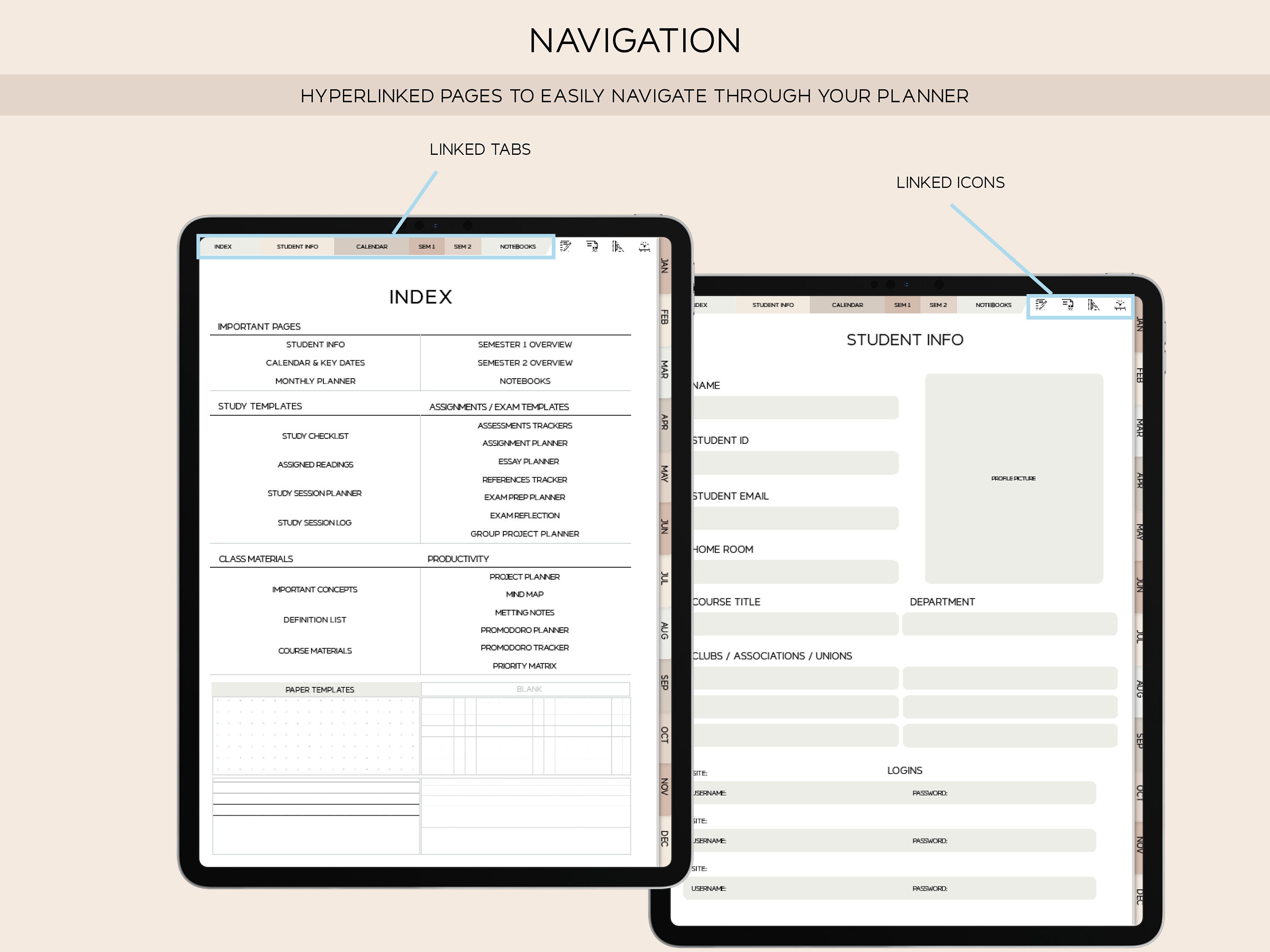 DIGITAL STUDENT PLANNER Goodnotes Study Template and Organizer for ...