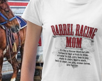 Barrel Racing Mom (Red Imprint) Cotton Value T-Shirt