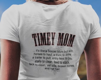 Timey Mom Ladies' V-Neck T-Shirt (5 Color Choices)