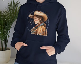 Uplifted Cowgirl Verse Unisex Heavy Blend™ Dark Hooded Sweatshirt