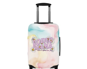 Rodeo Mama - Caffeine & Jesus - Pastel Watercolors Luggage Cover - 21" x 14"