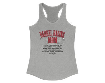 Barrel Racing Mom (Red) Racerback Tank (4 Color Options)