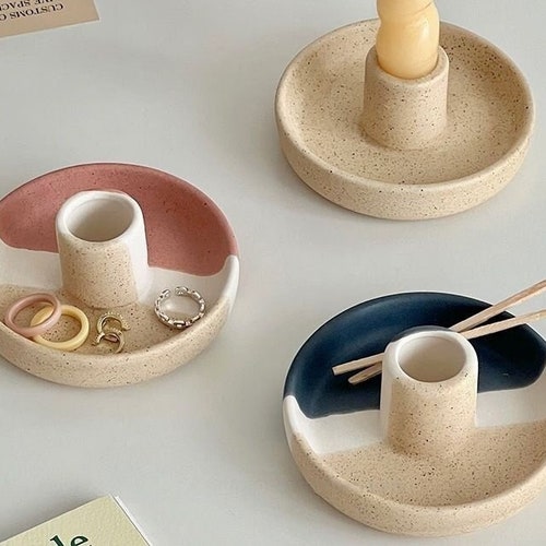 Nordic Ceramic Candle Holder Aesthetic Taper Candlestick Etsy