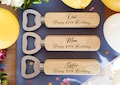 Personalised Bottle Opener Happy Birthday Your Text Here 1 Wooden Bottle Opener Laser Engraved UK Fathers Day, Birthday