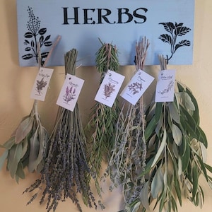 Herb Hanger Drying Rack with 5 Organic Herb Bundles