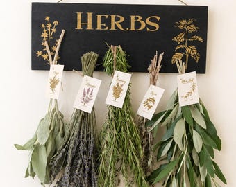 Herb Hanger Drying Rack with 5 Organic Herb Bundles