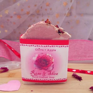 Handcrafted Soap Rose & Shea Bar Clean Ingredients