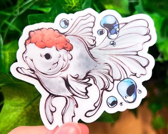 Goldfish | Clear fancy goldfish sticker, Transparent sticker, Laptop sticker, Waterproof vinyl sticker