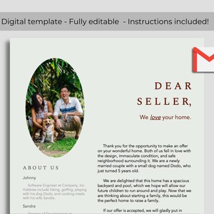 Plantilla de carta de oferta de vivienda, carta de oferta de casa imprimible editable de bienes raíces, plantilla digital para carta de presentación de propuesta de bienes raíces