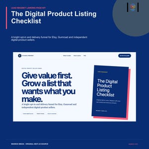 Digital Product Lead Magnet Funnel, Etsy Seller Freebie Page