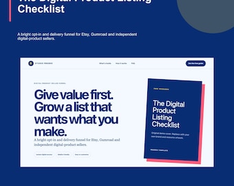 Digital Product Lead Magnet Funnel, Etsy Seller Freebie Page