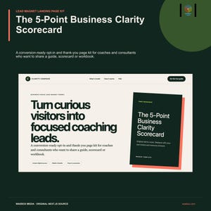 Business Coach Lead Magnet Funnel, Next.js Opt In Template