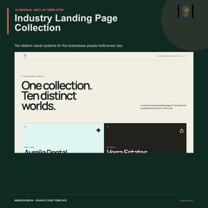10 Industry Landing Page Templates, Next.js Website Bundle