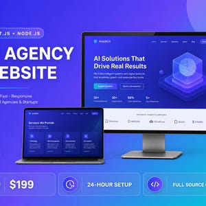 Next.js AI Agency Website Template with Node.js Backend Source Code