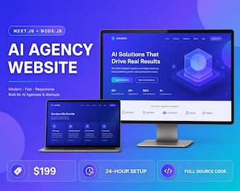 Next.js AI Agency Website Template with Node.js Backend Source Code