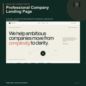 Professional Company Website Template, Next.js Landing Page