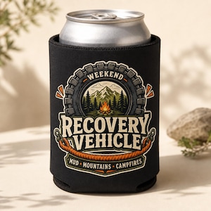 Weekend Recovery Vehicle Can Cooler, Off Road Camping Drink Sleeve