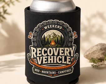 Weekend Recovery Vehicle Can Cooler, Off Road Camping Drink Sleeve
