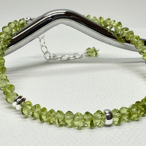 AAA Peridot Bracelet, Sterling Silver, August Birthstone