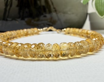 Stunning Citrine Bracelet/ AAAA Beaded Citrine Bracelet / November Birthstone/ Energy Stone/ for Success/ happiness/ Money / Abudance / Gift