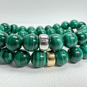 AAA+ Malachite Bracelet/ 8mm Natural Malachite/ Stacking jewelry/ Transformation Stone/ Mens Bracelet / Womens Bracelet / Beaded Malachite