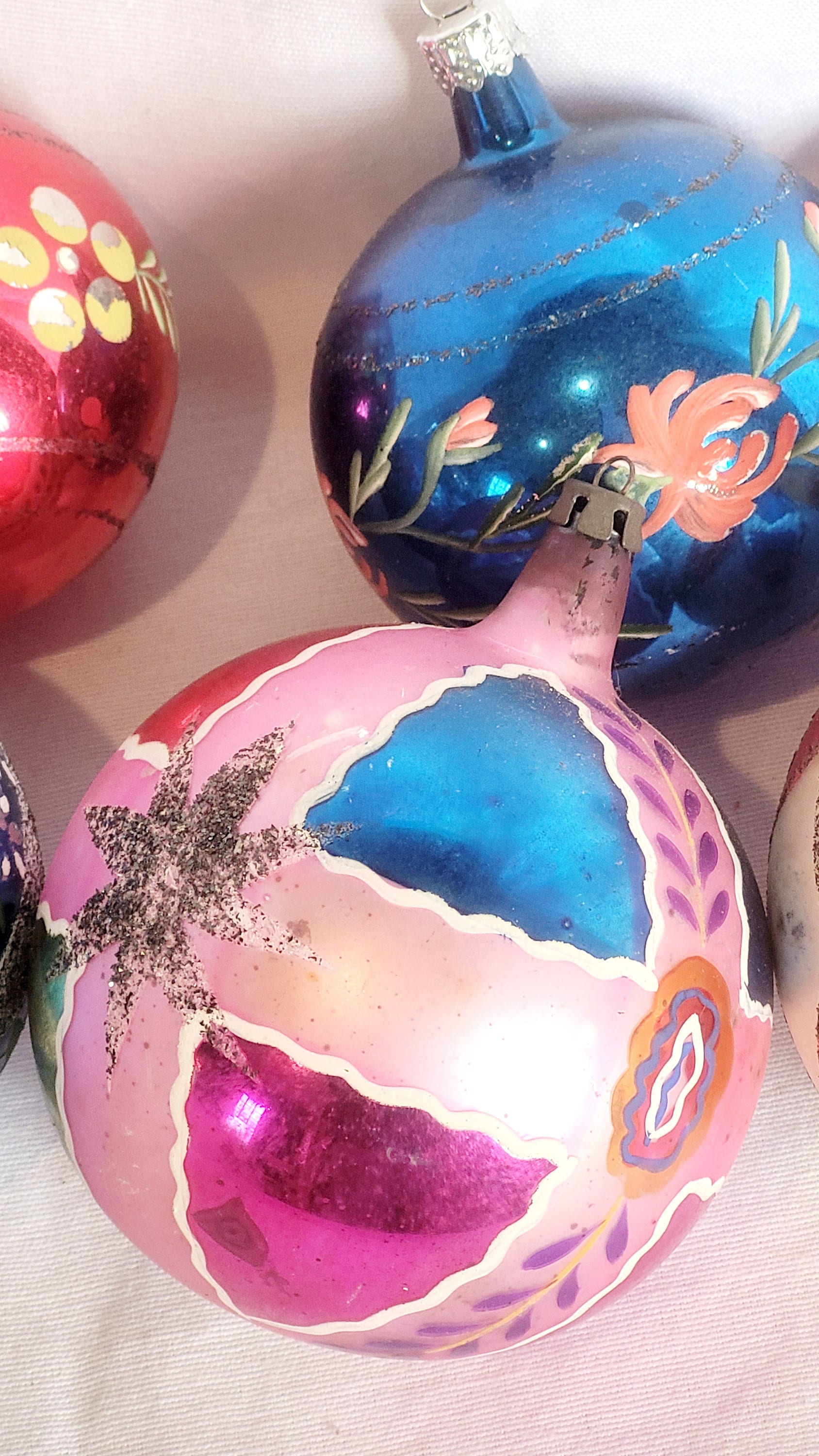 Vintage Extra Large Fantasia Poland Glass Christmas Ornaments Etsy