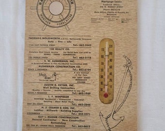 Vintage 1960s Frederick County, Maryland advertising thermometer and weather forecaster Magic Wand Coin-op Car Wash