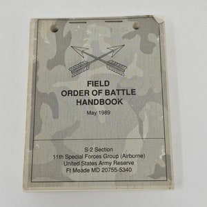1989 Field Order of Battle Military Handbook soldier warfare strategy