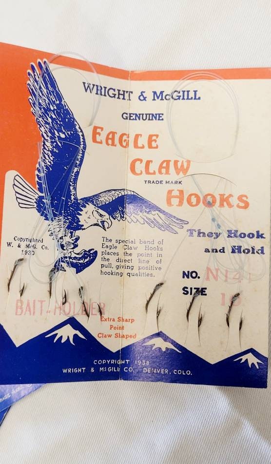 1930s Wright & Mcgill Eagle Claw Fish Hooks 10 -  Canada