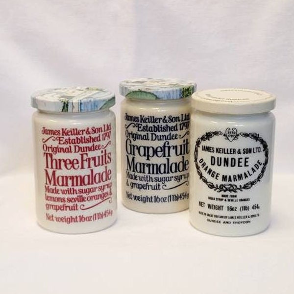 Vintage James Keiller & Son Dundee marmalade jars crocks pots Scotland