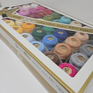 Presencia crochet thread  80 Balls 10 GRS 100% Egyptian Cotton Thread 40 Mixed Colors, Made in Spain original box