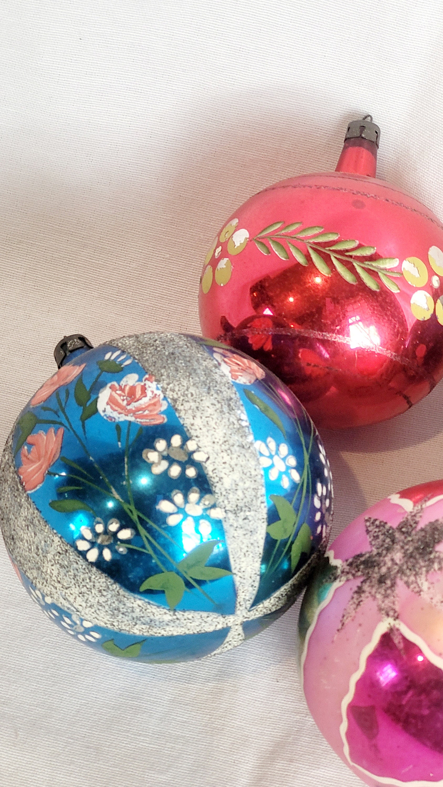 Vintage Extra Large Fantasia Poland Glass Christmas Ornaments Etsy