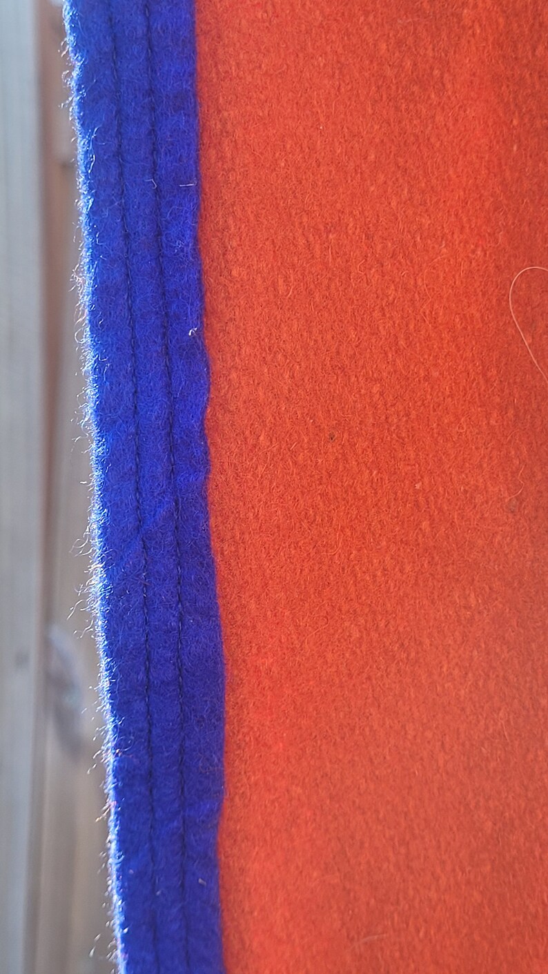 Vintage Varsity Letter Wool Stadium Blanket 58x58 W Embroidered Name