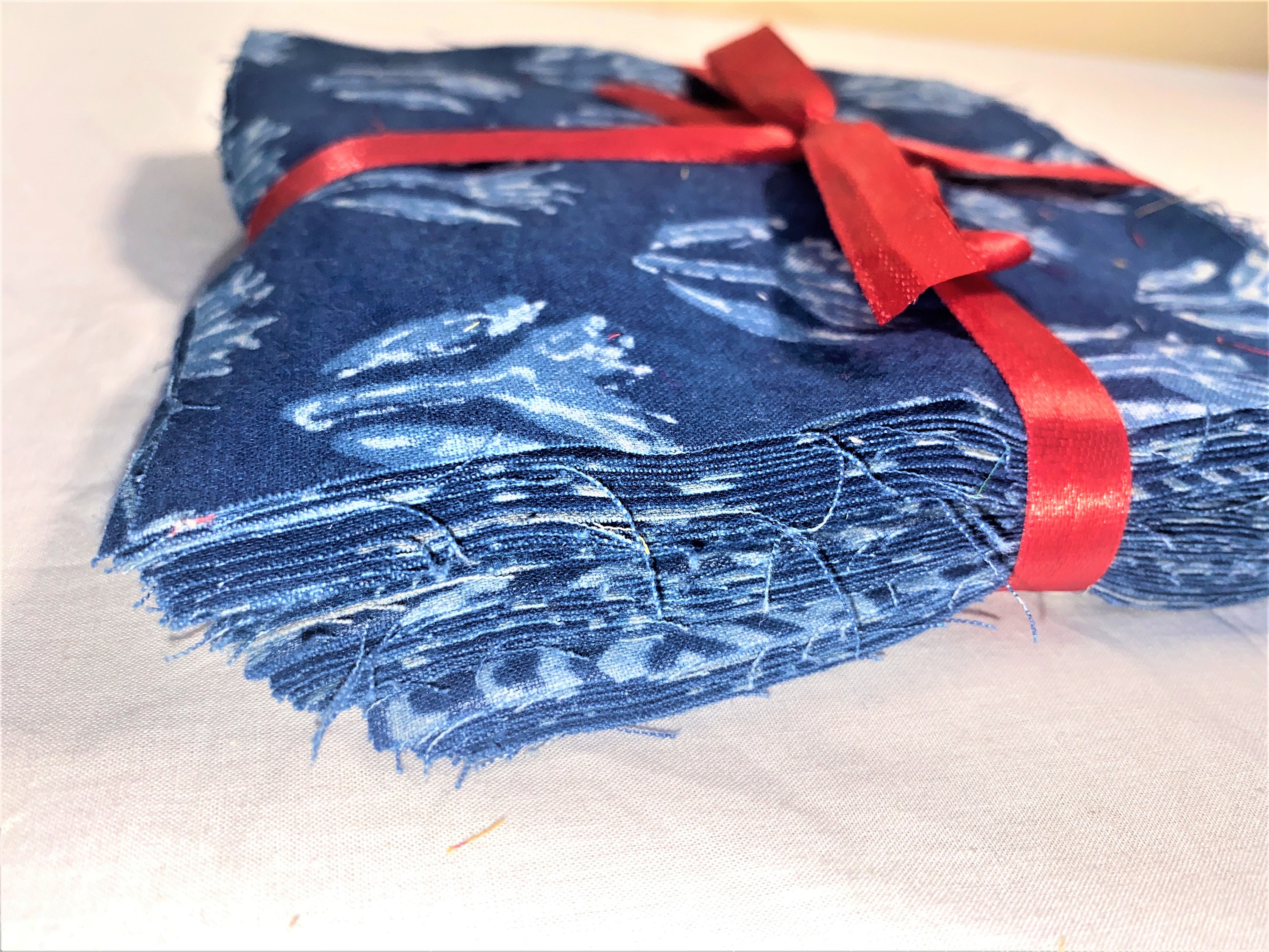 Indigo Blue Fabric Scraps, Boho Quilting Cotton Fabric, Indian Quilt Fabric  Remnants Packs 