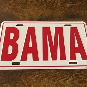 BAMA Booster License Plate University of Alabama Crimson Tide