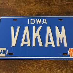 VAKAM Iowa Vanity License Plate
