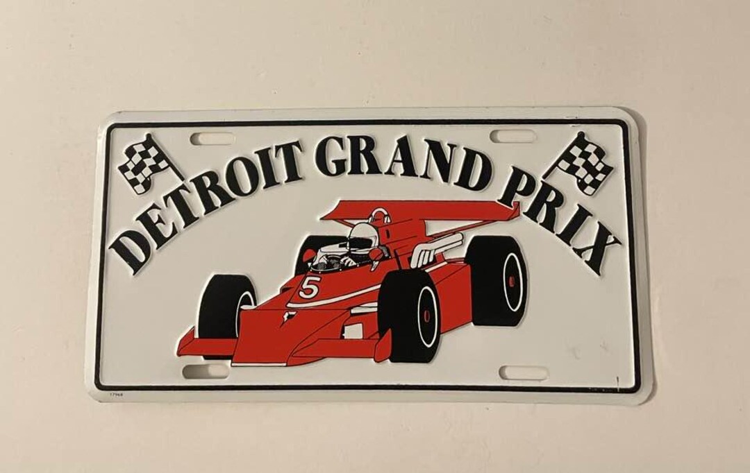 Detroit Grand Prix Booster License Plate Indy Car Formula One Racing ...
