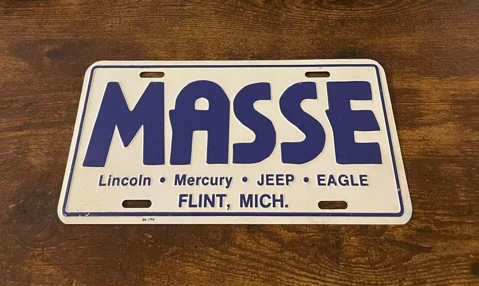 michi MASSE Lincoln Dealership Booster License Plate Flint Michigan