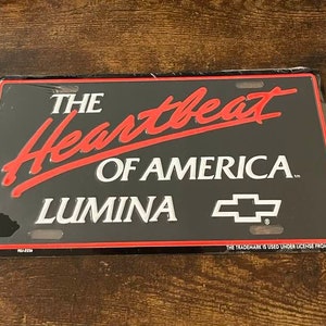 Le Heartbeat Of America Chevrolet Lumina Booster Plaque d’immatriculation vintage Chevrolet Chevrolet