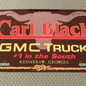 Carl Black GMC Truck Dealership Booster Kennzeichen Kennesaw Georgia #1 Im Süden Longhorn Cattle Bull Steer