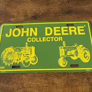 John Deere Collector Booster License Plate Antique Tractor Farmer Farm Farming Agriculture