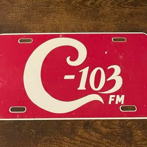 C-103 FM Radio Station Booster License Plate Georgetown Ohio