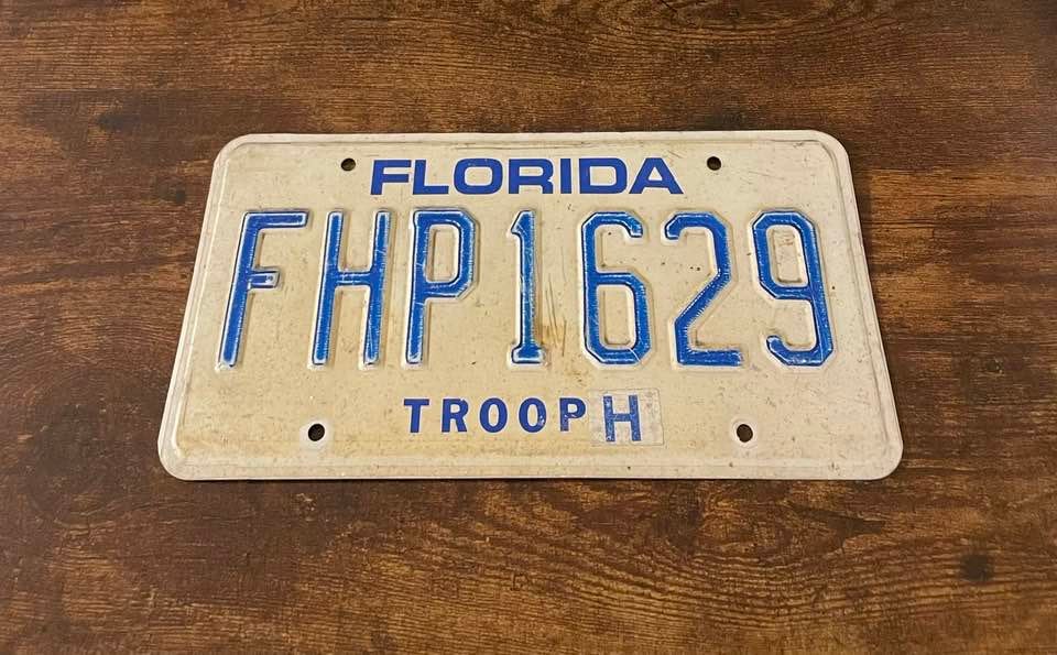 Florida Highway Patrol State Police Troop H License Plate FHP1629