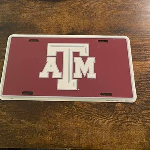Texas A&M Booster License Plate College Station Gig Em Aggies