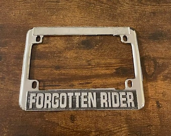 Vintage Forgotten Rider Motorcycle Kentekenplaat Frame Harley Davidson MC Club Metal