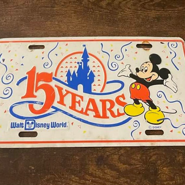 Walt Disneys World License Plates Etsy