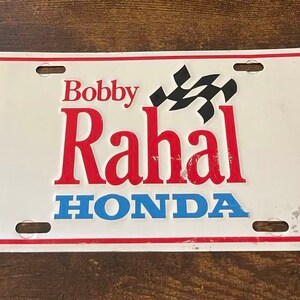 Bobby Rahal Honda Dealership Booster License Plate Nascar Racing Checkered Flag Motorsports Mechanicsburg Pennsylvania