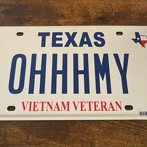 Texas Vanity License Plate OHHHMY Vietnam Veteran Specialty Plate Oh MY